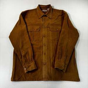 Vintage Chereskin Walnut Brown Faux Suede Button Down Shirt Jacket Medium